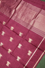 Handwoven Onion Pink Motif Banarasi Katan Soft Silk Saree