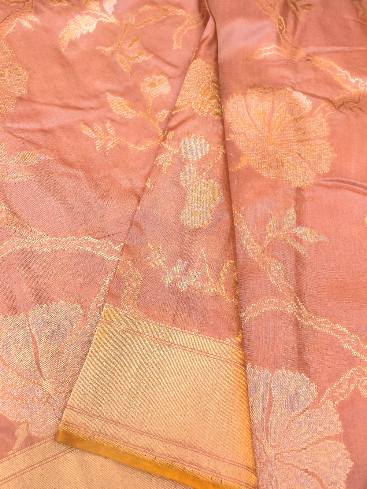 Handwoven Blush Pink Banarasi Katan Silk Saree
