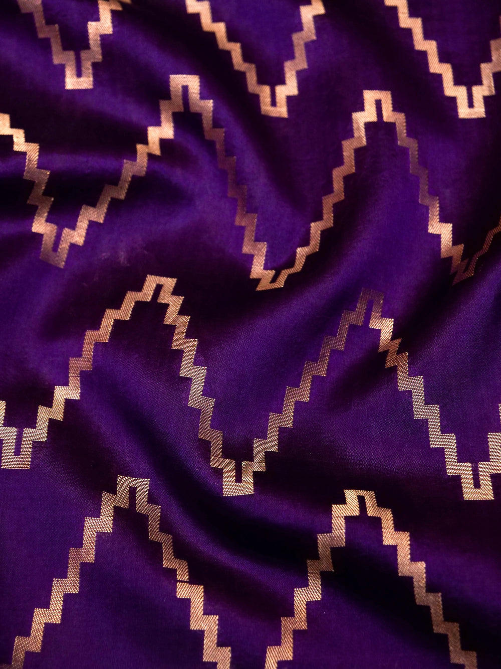 Handwoven Ink Violet Banarasi Katan Silk Saree