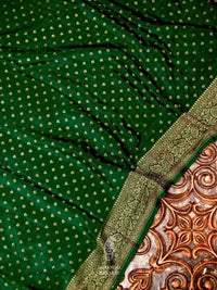 Handwoven Dusky Green Banaras Crepe Silk Saree