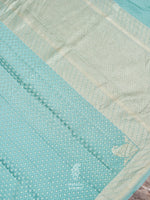 Handwoven Powder Blue Banaras Crepe Silk Saree