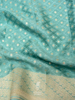 Handwoven Powder Blue Banaras Crepe Silk Saree