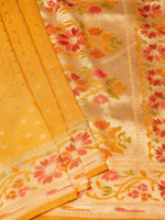 Handwoven Mellow Yellow Banaras Tussar Silk Saree