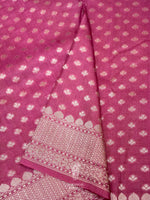 Handwoven Mulberry Pink Banaras Crepe Silk Saree
