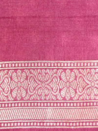 Handwoven Mulberry Pink Banaras Crepe Silk Saree