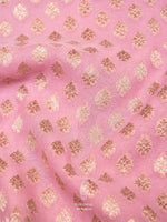 Handwoven Baby Pink Banaras Crepe Silk Saree