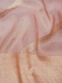 Handwoven Gold Pink  Tissue Silk Saree