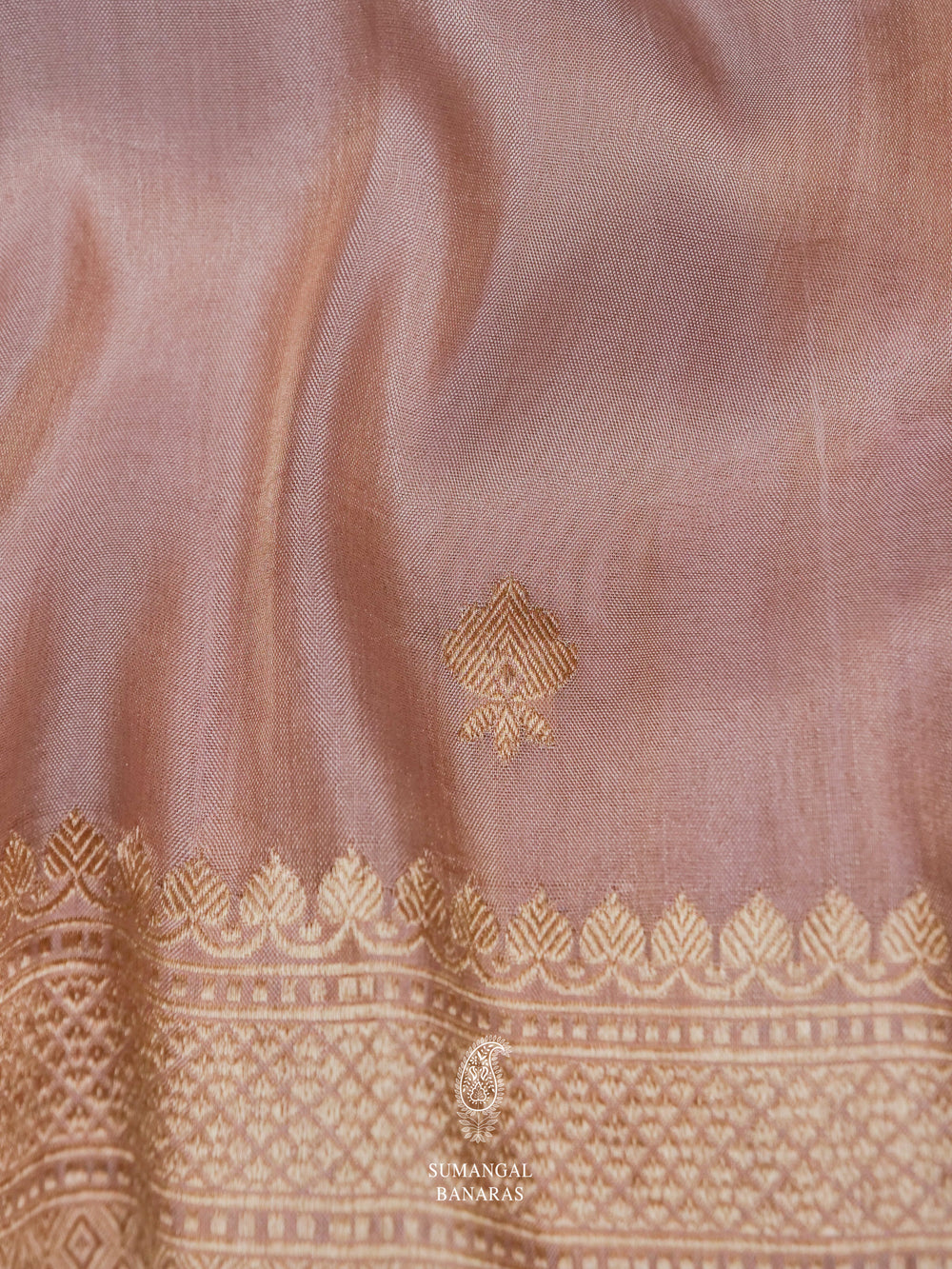 Handwoven Pastel Pink Tissue Silk Saree