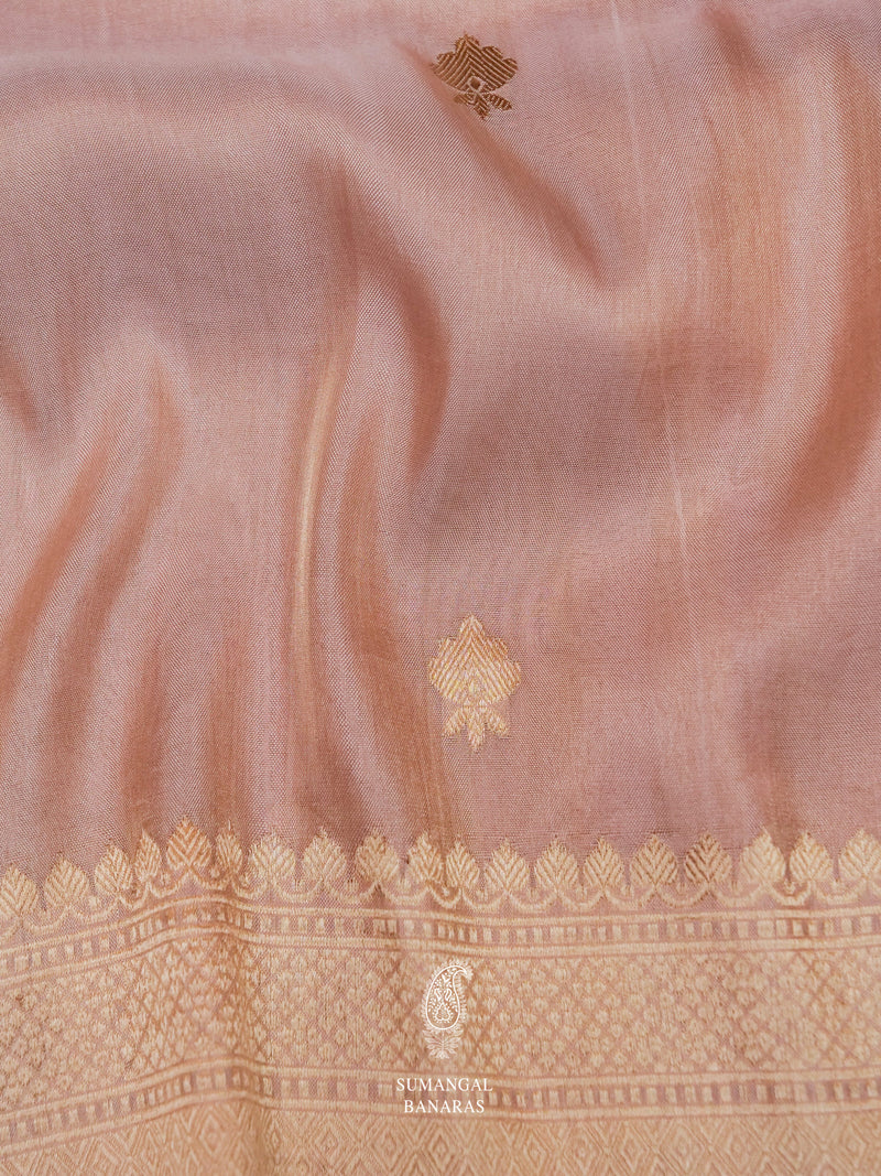 Handwoven Pastel Pink Tissue Silk Saree