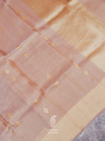 Handwoven Saga Pink  Tissue Silk Saree