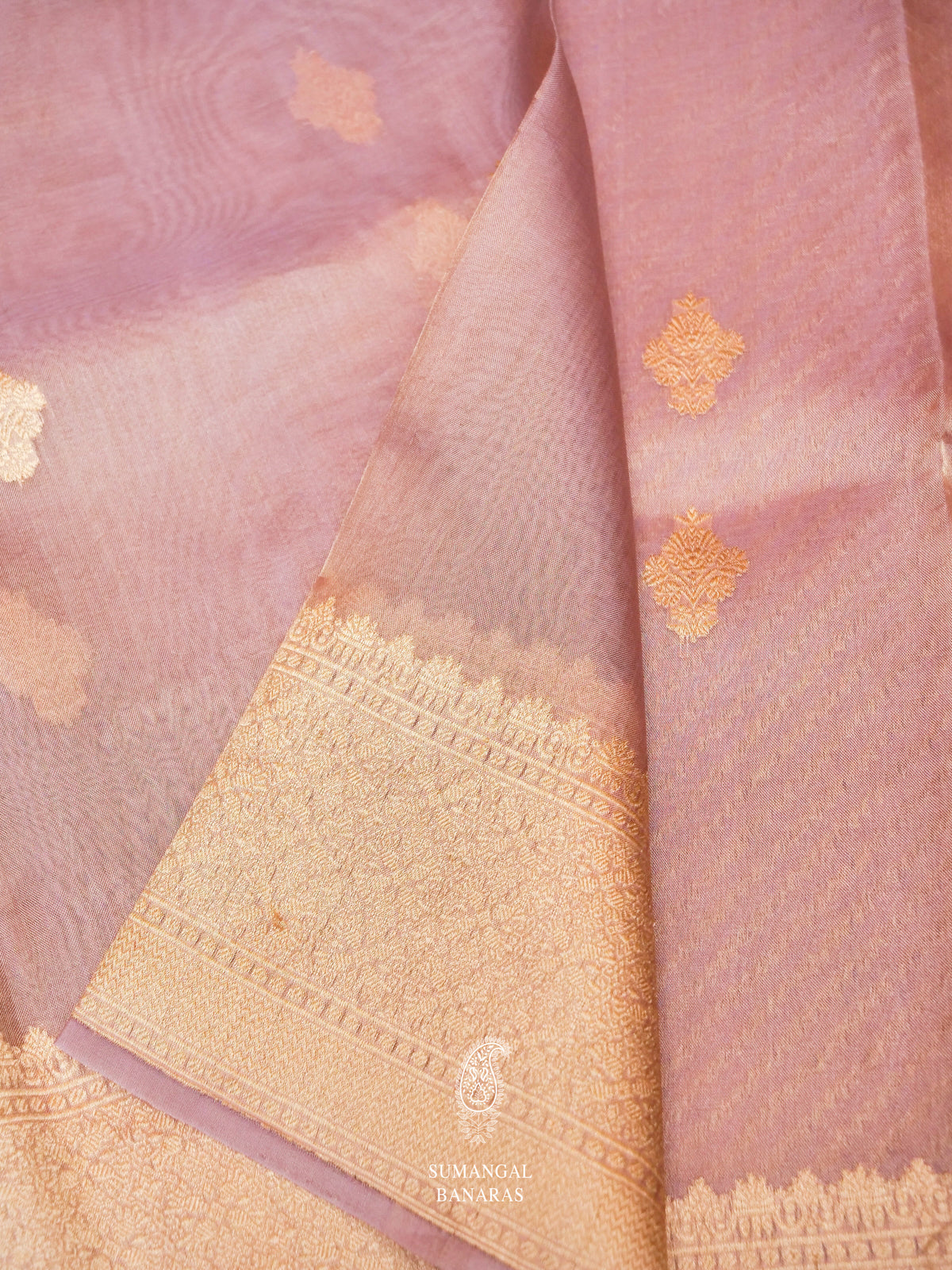 Handwoven Soft Pink Tissue Silk Saree