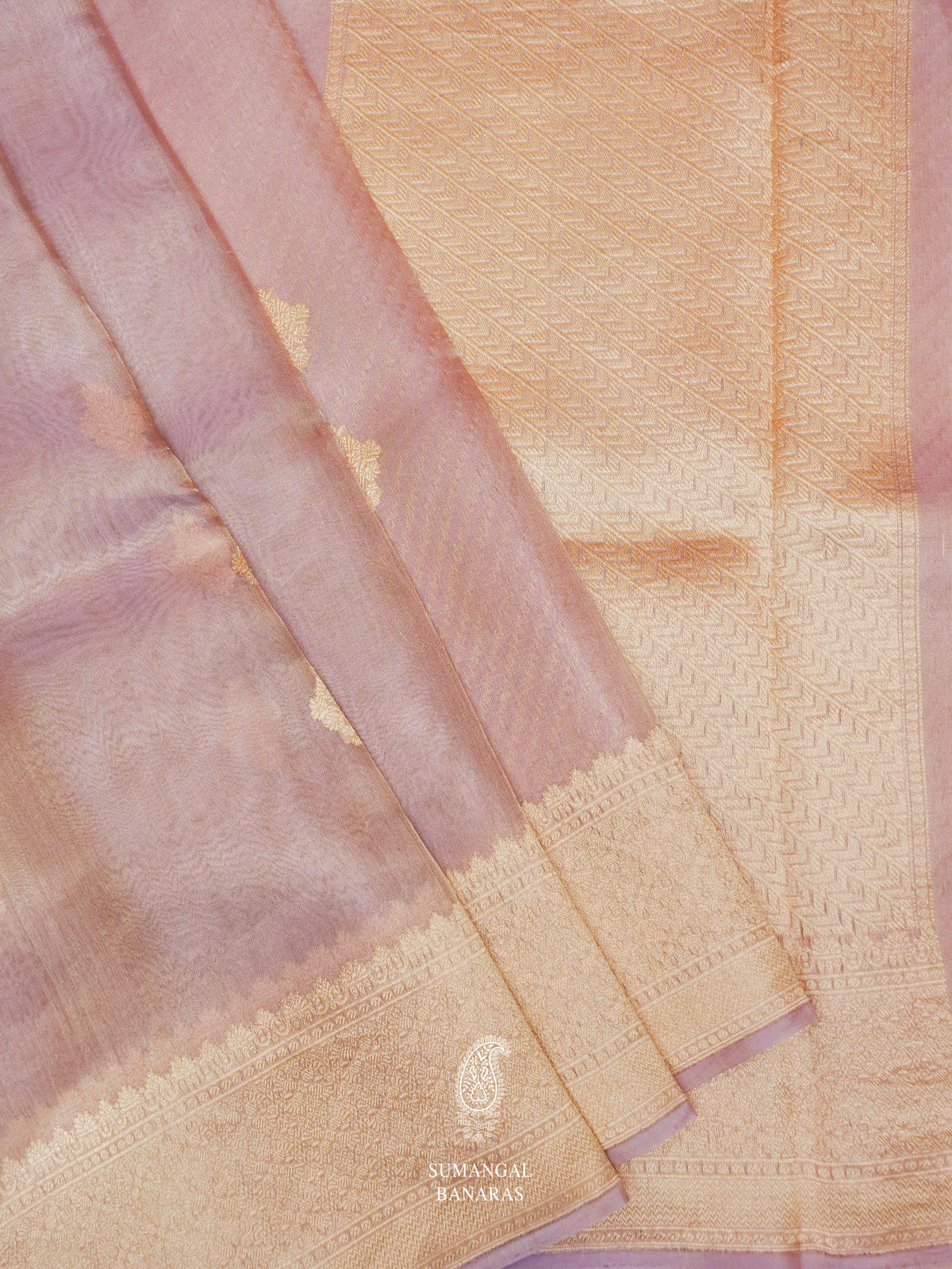 Handwoven Soft Pink Tissue Silk Saree