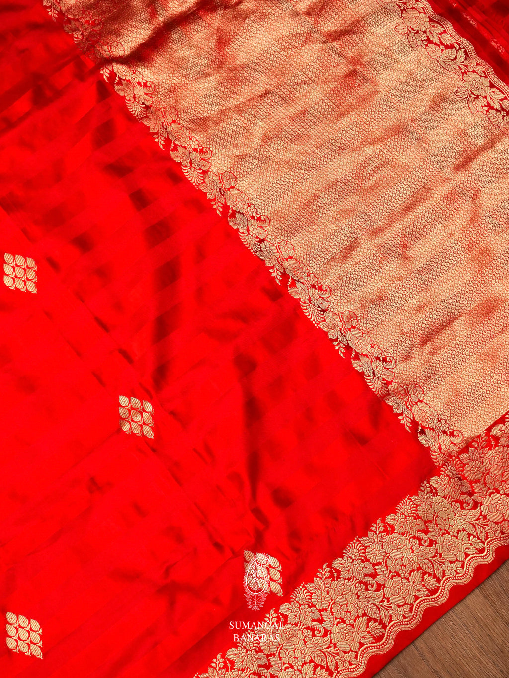Handwoven Crimson Red Katan Silk Saree