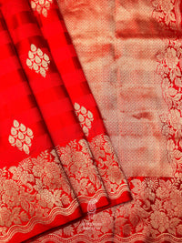 Handwoven Crimson Red Katan Silk Saree