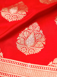 Handwoven Hot Red Katan Silk Saree