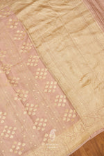 Handwoven Banarsi Baby Pink Georgette Khaddi Silk Saree