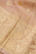 Handwoven Banarsi Baby Pink Georgette Khaddi Silk Saree