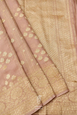 Handwoven Banarsi Baby Pink Georgette Khaddi Silk Saree