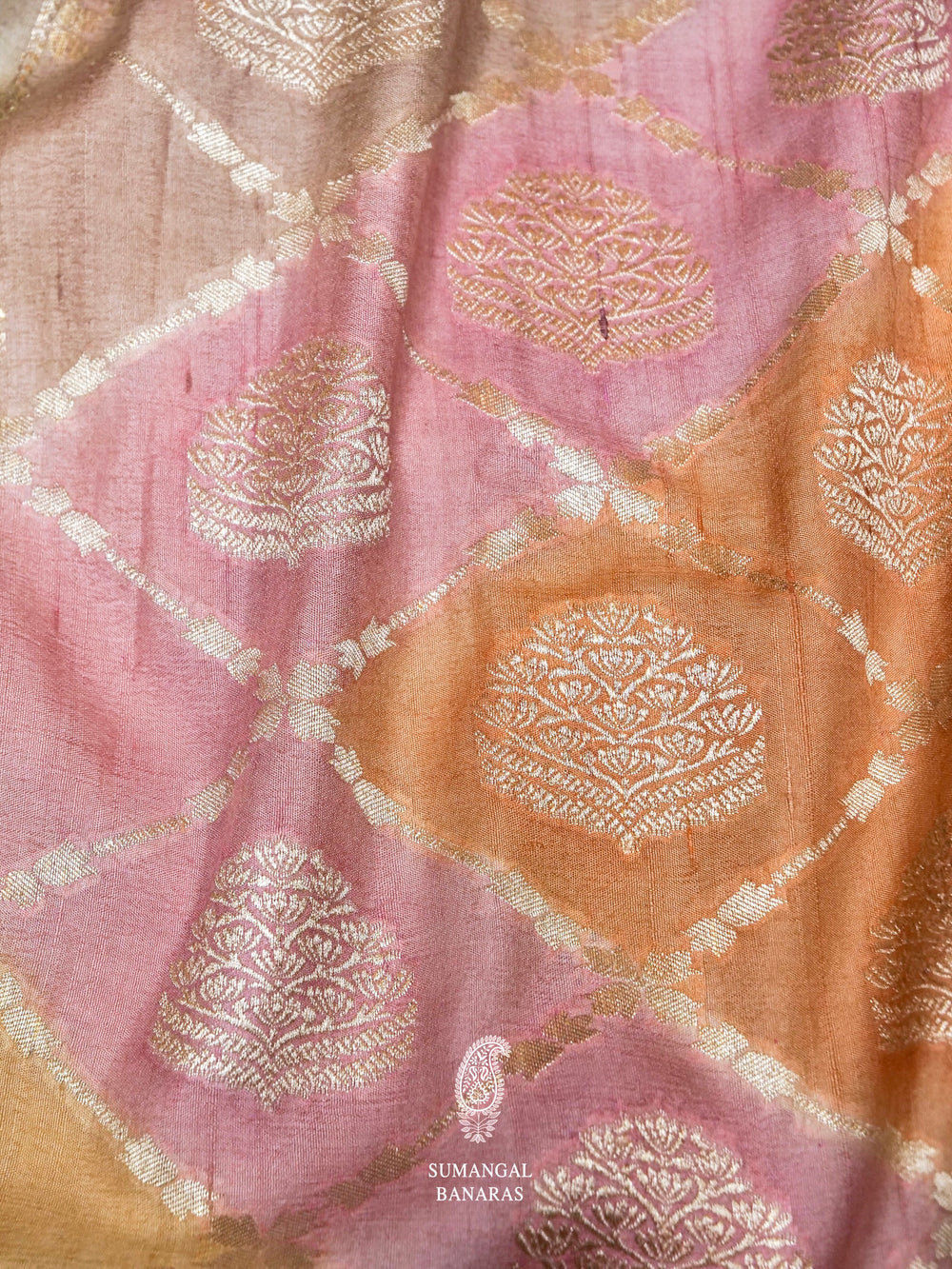 Handwoven Rangkat Banarasi Tussar Silk Saree