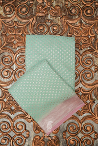Handwoven Sea Green Banarasi Georgette Silk Saree
