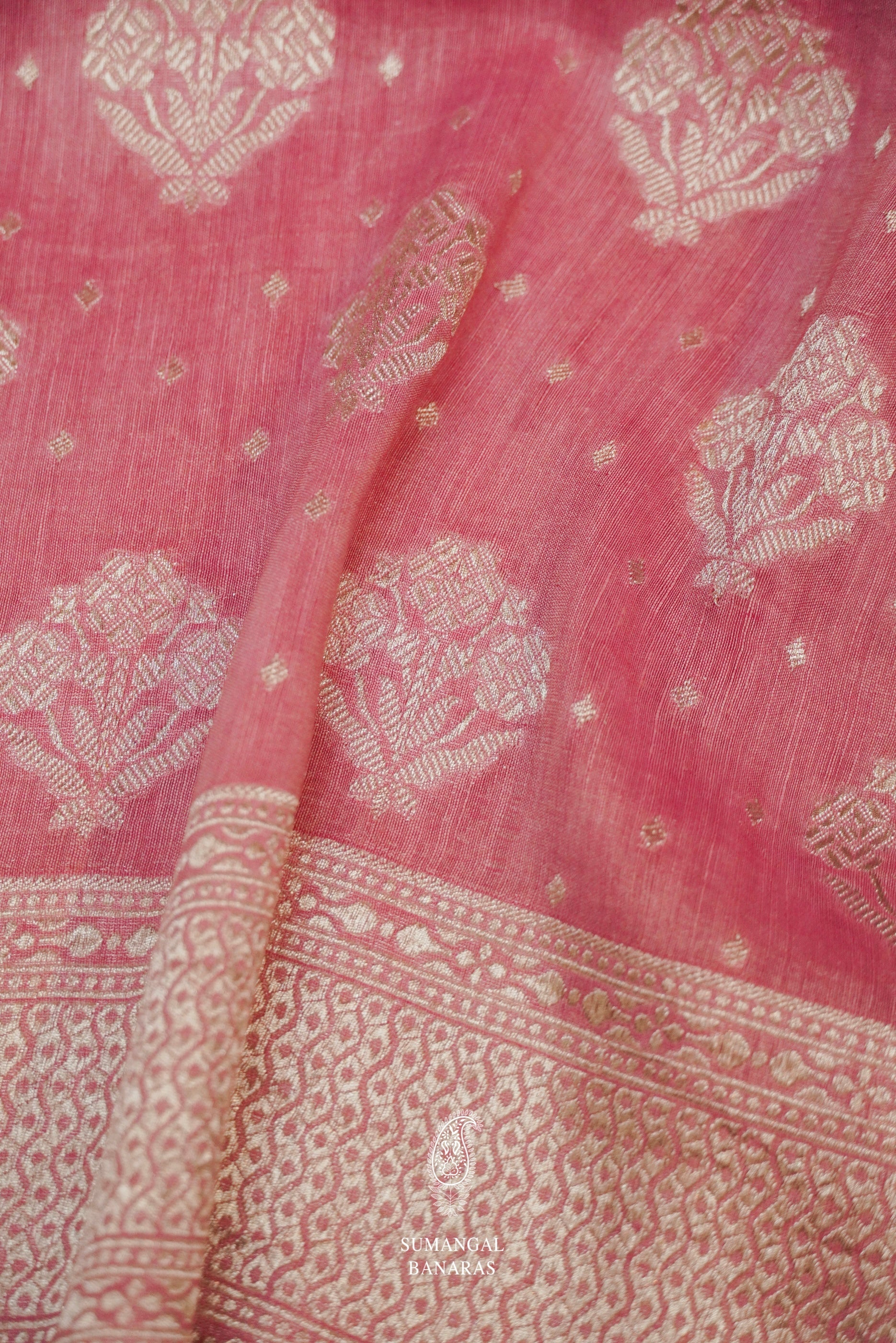 Organic Linen Banarasi Saree (TL0291) - Tilottama Bengal Handloom