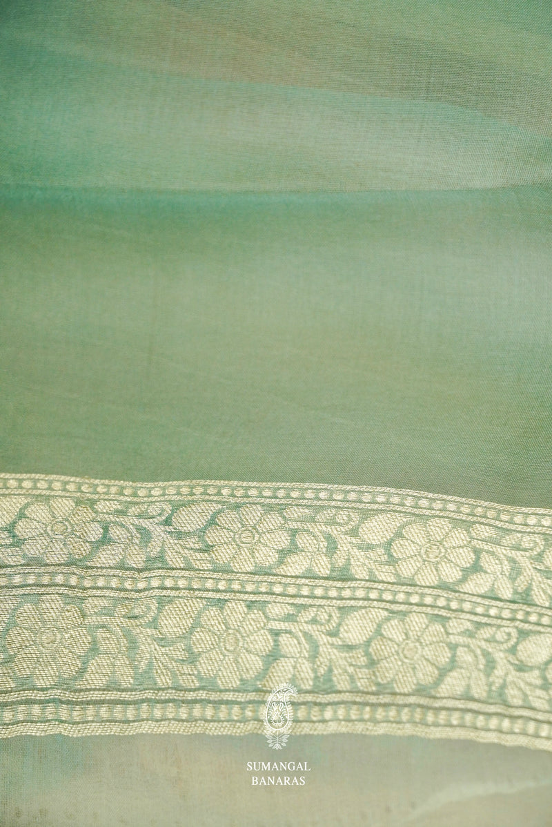 Handwoven Rangkat Banarasi Organza Saree