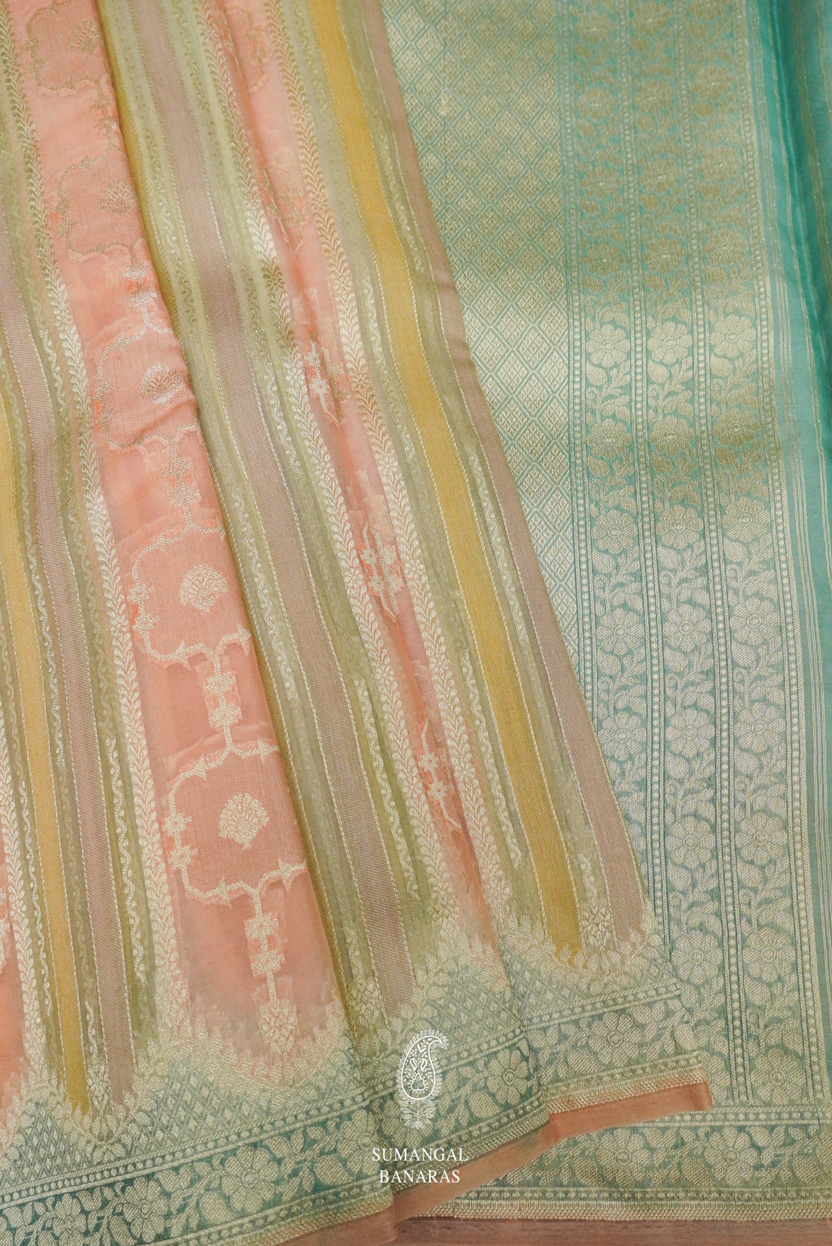 Handwoven Rangkat Banarasi Organza Saree