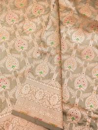 Handwoven Light Green Banarasi Katan Silk Saree