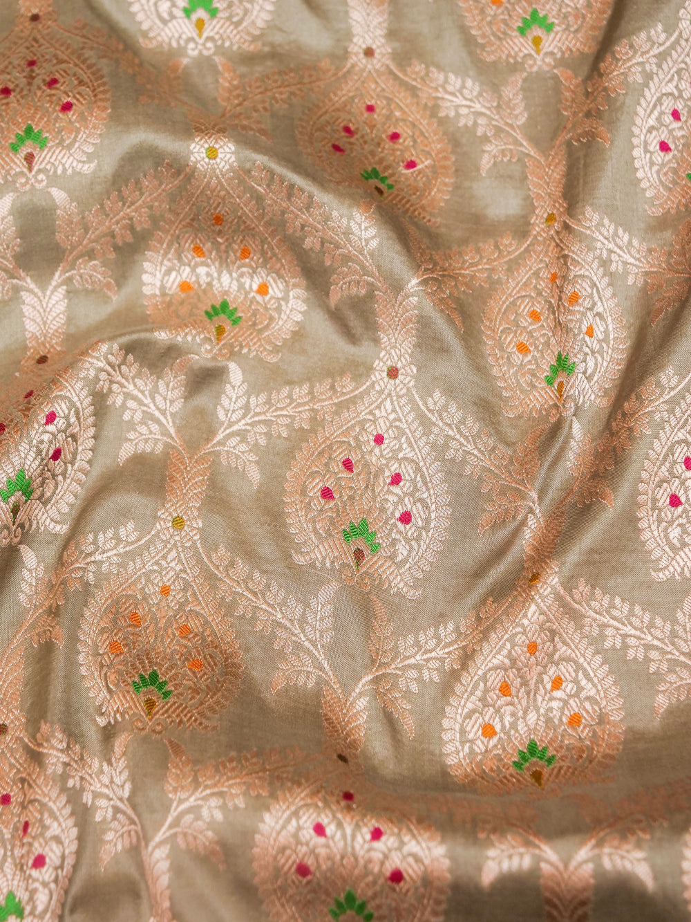 Handwoven Light Green Banarasi Katan Silk Saree