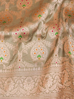Handwoven Light Green Banarasi Katan Silk Saree