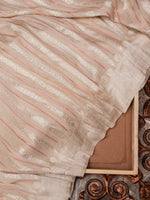 Handwoven Nude Pink Banarasi Georgette Silk Saree