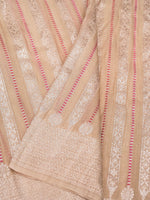 Handwoven Nude Pink Banarasi Georgette Silk Saree