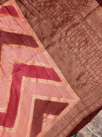 Handwoven Rustic Brown Banarasi Georgette Silk Saree