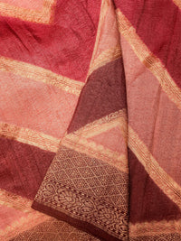 Handwoven Rustic Brown Banarasi Georgette Silk Saree