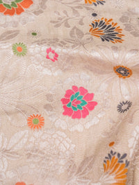 Handwoven Off White Banarasi Georgette Silk Saree