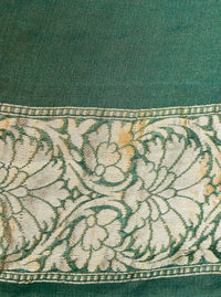 Handwoven Teal Green Banarasi Khaddi Georgette Saree