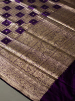 Handwoven Purple Banarasi Katan Silk Saree