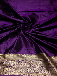 Handwoven Purple Banarasi Katan Silk Saree