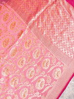 Handwoven Banarasi Baby Pink Khaddi Georgette Saree