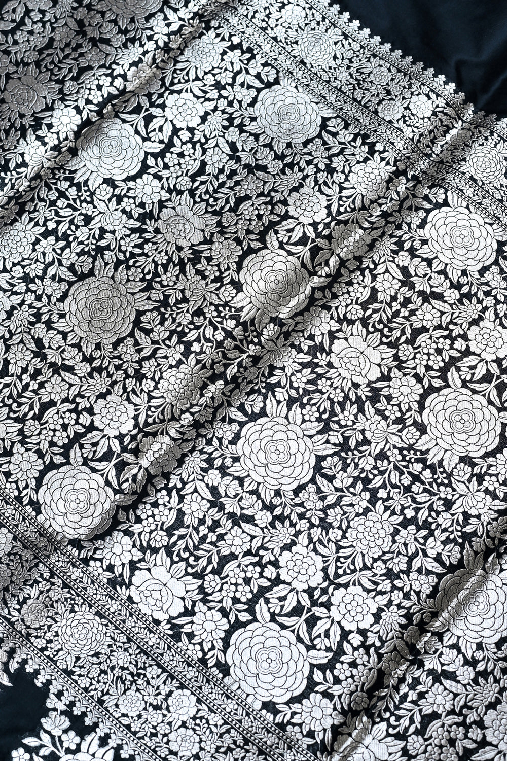 Handwoven Black Banarasi Katan Silk Saree