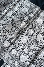 Handwoven Black Banarasi Katan Silk Saree