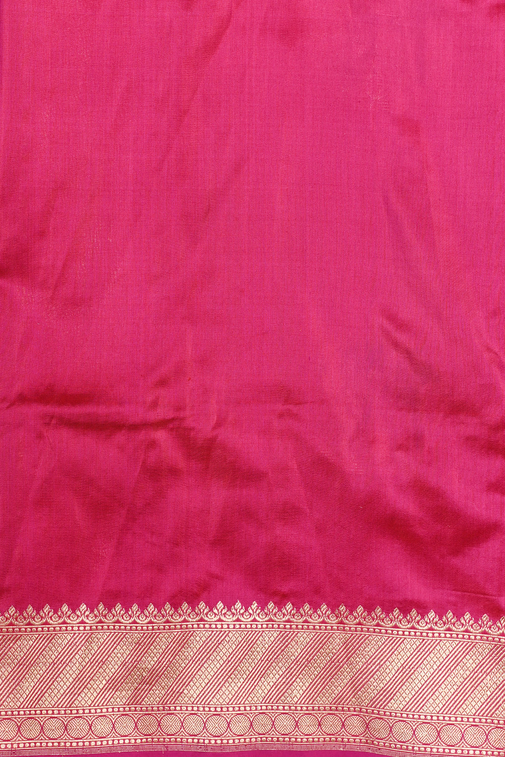 Handwoven Rani Pink Meenakari Banarasi Katan Silk Saree