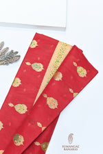 Handwoven Red Meenakari Banarasi Organza Silk Saree