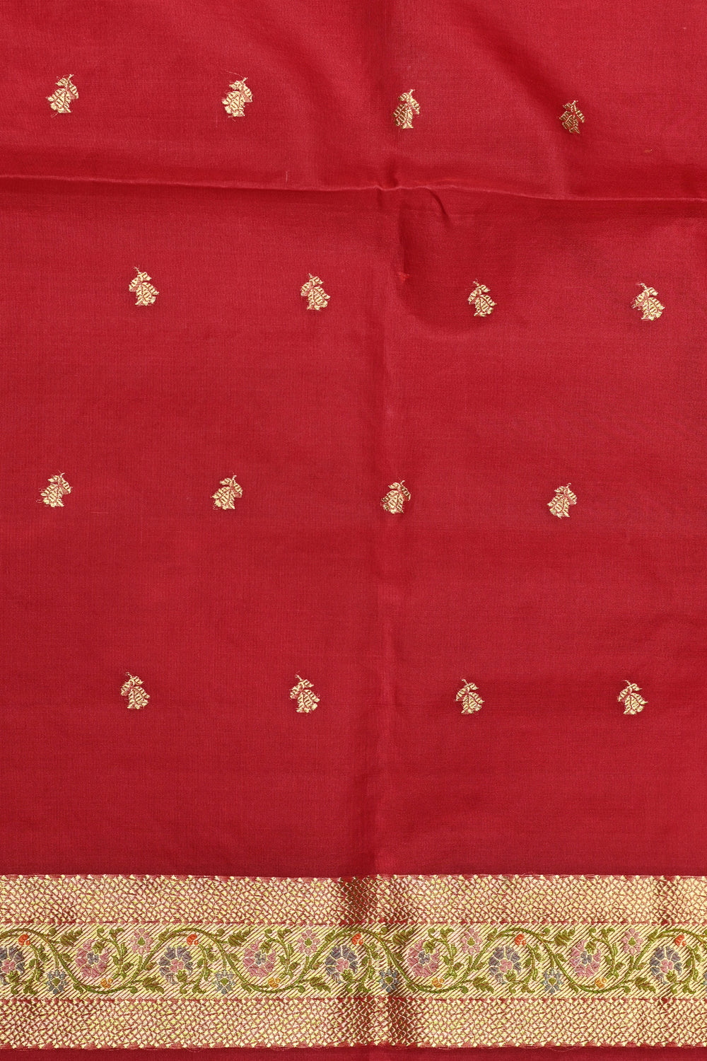 Handwoven Red Meenakari Banarasi Organza Silk Saree