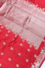 Handwoven Red Banarasi Soft Silk Saree