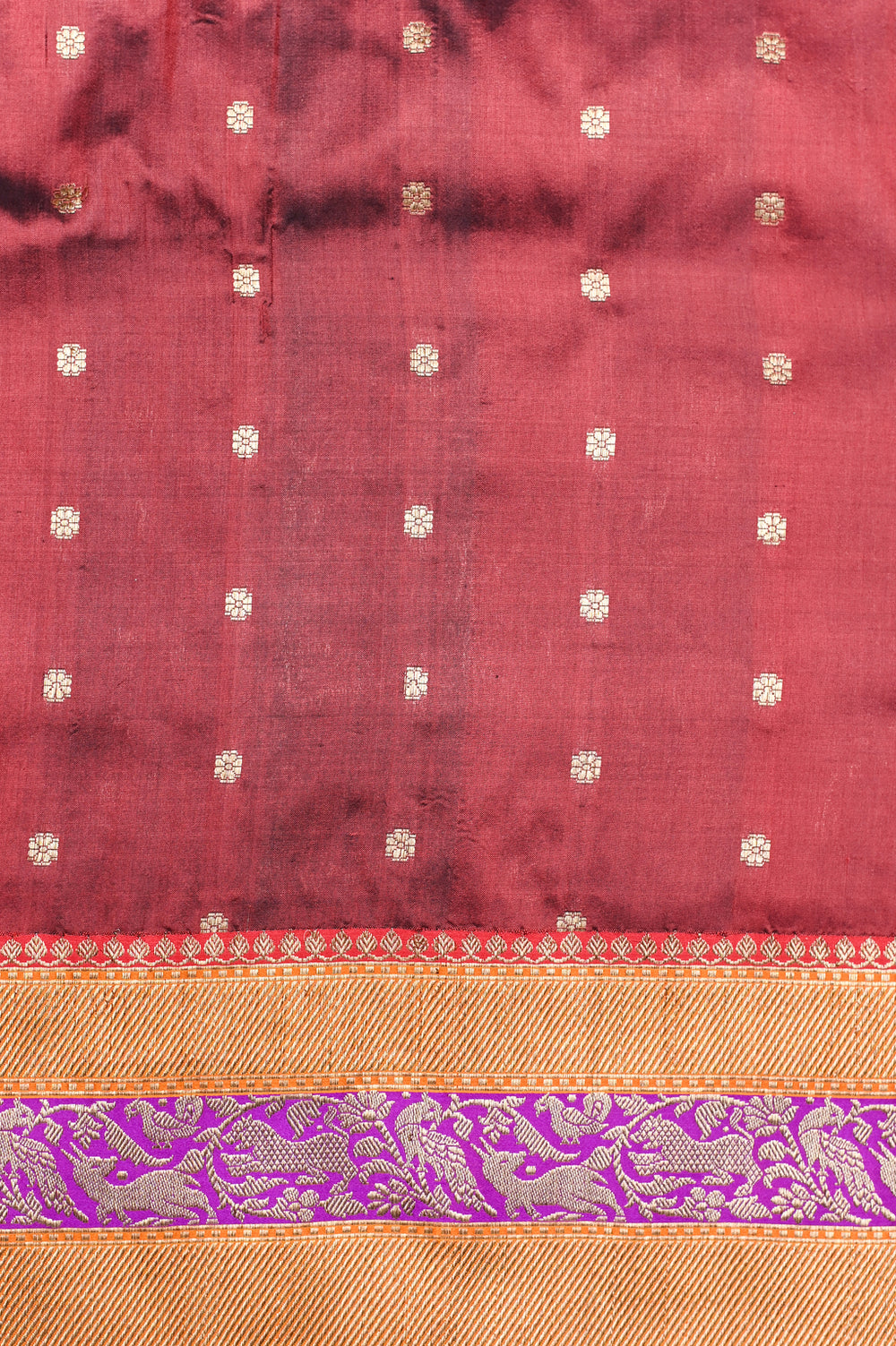 Handwoven Black Shikargah Banarasi Katan Silk Saree