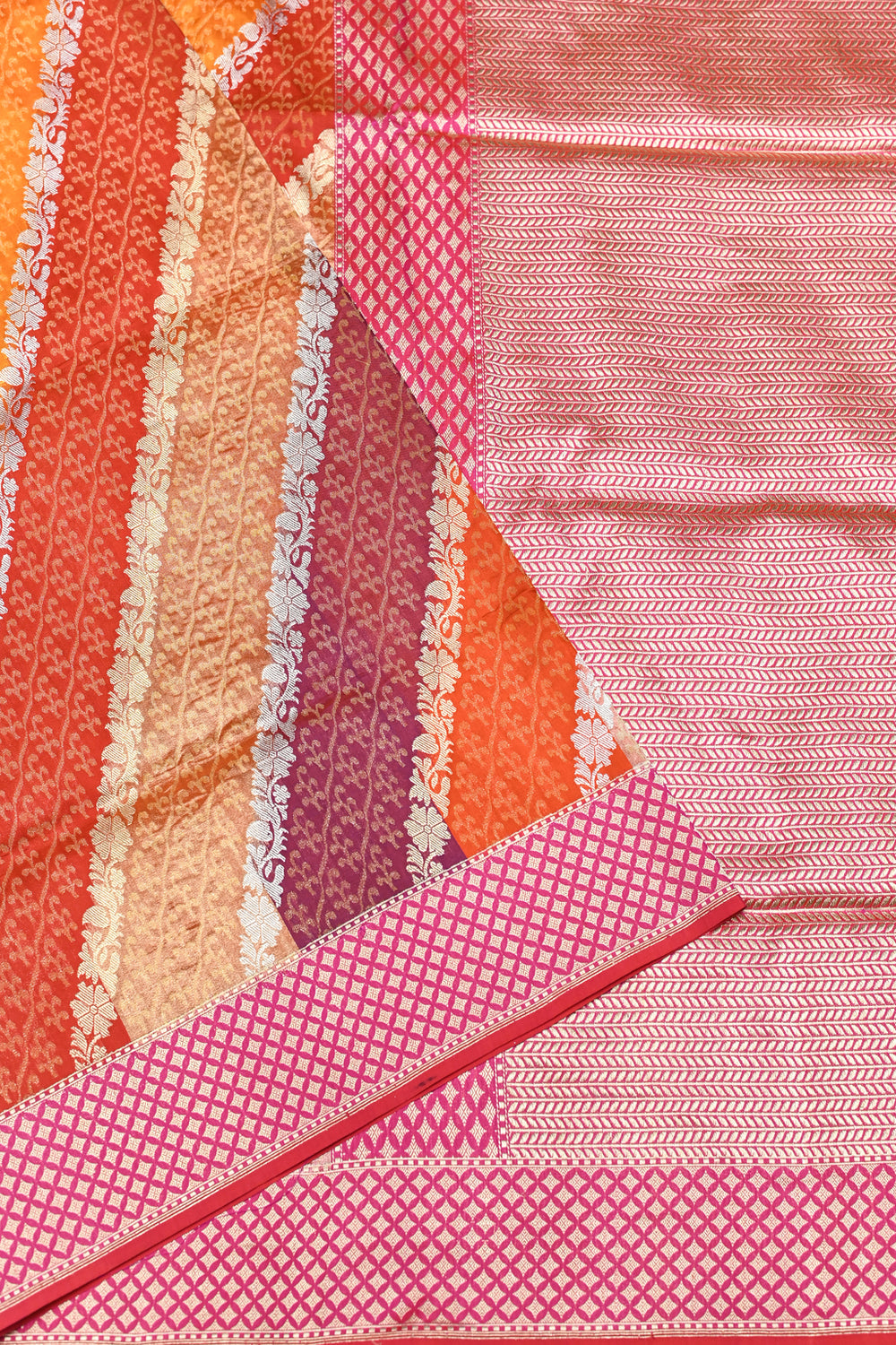 Handwoven Rangkat Banarasi Katan Silk Saree