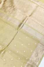 Handwoven Lemon Yellow Banarasi Soft Silk Saree