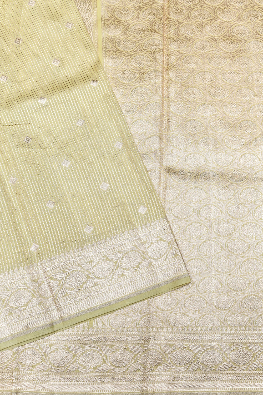 Handwoven Lemon Yellow Banarasi Soft Silk Saree