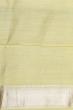 Handwoven Lemon Yellow Banarasi Soft Silk Saree